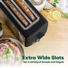 image:imageBELLA 4 Slice Toaster Long Slot amp Removable Crumb Tray  7 Shading Options with Auto Shut Off Cancel amp Reheat Button  Toast Bread amp Bagel SageStainless Steel  Black