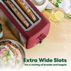 image:imageBELLA 4 Slice Toaster Long Slot amp Removable Crumb Tray  7 Shading Options with Auto Shut Off Cancel amp Reheat Button  Toast Bread amp Bagel SageStainless Steel  Red