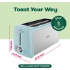 image:imageBELLA 4 Slice Toaster Long Slot amp Removable Crumb Tray  7 Shading Options with Auto Shut Off Cancel amp Reheat Button  Toast Bread amp Bagel SageStainless Steel  Aqua