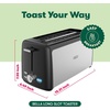 image:imageBELLA 4 Slice Toaster Long Slot amp Removable Crumb Tray  7 Shading Options with Auto Shut Off Cancel amp Reheat Button  Toast Bread amp Bagel SageStainless Steel  Black