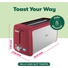 image:imageBELLA 4 Slice Toaster Long Slot amp Removable Crumb Tray  7 Shading Options with Auto Shut Off Cancel amp Reheat Button  Toast Bread amp Bagel SageStainless Steel  Red