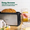 image:imageBELLA 4 Slice Toaster Long Slot amp Removable Crumb Tray  7 Shading Options with Auto Shut Off Cancel amp Reheat Button  Toast Bread amp Bagel SageStainless Steel  Black
