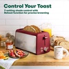 image:imageBELLA 4 Slice Toaster Long Slot amp Removable Crumb Tray  7 Shading Options with Auto Shut Off Cancel amp Reheat Button  Toast Bread amp Bagel SageStainless Steel  Red