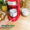 image:imageBELLA Dual Brew Single Serve Coffee Maker Brews both Kcup and Ground Coffee Large 14oz Capacity Easy One Touch Auto Shutoff BlackRed