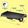 image:imageBELLA Electric Griddle with Crumb Tray  Smokeless Indoor Grill Nonstick Surface Adjustable Temperature Control Dial amp Cooltouch Handles 10 x 16 Black