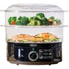 image:imageBELLA Two Tier Food Steamer 74 QT Black amp 17 Liter Glass Electric Kettle Quickly Boil 7 Cups of Water in 67 Minutes Soft Blue LED Lights Illuminate While Boiling Black