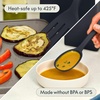image:imagebella 5Piece Kitchen Tool Set with Magnetic Rack Silicone Turner Spoon Slotted Spoon Spatula Utensil Holder Magnetic Holder Nontoxic Foodgrade Heat safe to 425F Dishwasher Safe SlateSlate