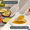 image:imagebella 5Piece Kitchen Tool Set with Magnetic Rack Silicone Turner Spoon Slotted Spoon Spatula Utensil Holder Magnetic Holder Nontoxic Foodgrade Heat safe to 425F Dishwasher Safe SlateOatmilk