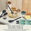 image:imagebella 5Piece Kitchen Tool Set with Magnetic Rack Silicone Turner Spoon Slotted Spoon Spatula Utensil Holder Magnetic Holder Nontoxic Foodgrade Heat safe to 425F Dishwasher Safe SlateSlate