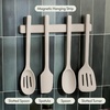 image:imagebella 5Piece Kitchen Tool Set with Magnetic Rack Silicone Turner Spoon Slotted Spoon Spatula Utensil Holder Magnetic Holder Nontoxic Foodgrade Heat safe to 425F Dishwasher Safe SlateSlate