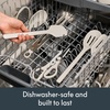 image:imagebella 5Piece Kitchen Tool Set with Magnetic Rack Silicone Turner Spoon Slotted Spoon Spatula Utensil Holder Magnetic Holder Nontoxic Foodgrade Heat safe to 425F Dishwasher Safe SlateOatmilk