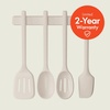 image:imagebella 5Piece Kitchen Tool Set with Magnetic Rack Silicone Turner Spoon Slotted Spoon Spatula Utensil Holder Magnetic Holder Nontoxic Foodgrade Heat safe to 425F Dishwasher Safe SlateOatmilk