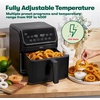 image:imagebella 8 Qt Digital Air Fryer with TurboCrisp Technology Large Family Size Nonstick Cooking Basket and Crisping Tray Multiple Preset Functions Auto Shutoff Silver 1750 WattBlack