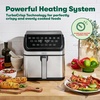 image:imagebella 8 Qt Digital Air Fryer with TurboCrisp Technology Large Family Size Nonstick Cooking Basket and Crisping Tray Multiple Preset Functions Auto Shutoff Silver 1750 WattStainless Steel