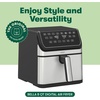 image:imagebella 8 Qt Digital Air Fryer with TurboCrisp Technology Large Family Size Nonstick Cooking Basket and Crisping Tray Multiple Preset Functions Auto Shutoff Silver 1750 WattStainless Steel