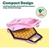 image:imagebella Bubble Waffle Maker for Hong Kong Style Breakfast Dessert 9 Waffles Keto Chaffles Iron with Nonstick PFOA Free Iron Plates for Easy Cleaning and Food Release Cone Rack Included WhitePink