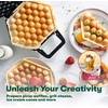 image:imagebella Bubble Waffle Maker for Hong Kong Style Breakfast Dessert 9 Waffles Keto Chaffles Iron with Nonstick PFOA Free Iron Plates for Easy Cleaning and Food Release Cone Rack Included WhiteWhite