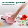 image:imagebella Bubble Waffle Maker for Hong Kong Style Breakfast Dessert 9 Waffles Keto Chaffles Iron with Nonstick PFOA Free Iron Plates for Easy Cleaning and Food Release Cone Rack Included WhitePink