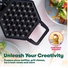 image:imagebella Bubble Waffle Maker for Hong Kong Style Breakfast Dessert 9 Waffles Keto Chaffles Iron with Nonstick PFOA Free Iron Plates for Easy Cleaning and Food Release Cone Rack Included WhitePink