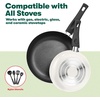 image:imagebella Cookware Set with Glass Lids with Nonstick PFOA Free and Scratch Resistant Surface Aluminum Bakeware Pots and Pans Storage Bowls amp Utensils Compatible with All Stovetops 21 Piece GrayCream
