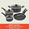 image:imagebella Cookware Set with Glass Lids with Nonstick PFOA Free and Scratch Resistant Surface Aluminum Bakeware Pots and Pans Storage Bowls amp Utensils Compatible with All Stovetops 21 Piece GrayBlack