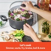 image:imagebella Cookware Set with Glass Lids with Nonstick PFOA Free and Scratch Resistant Surface Aluminum Bakeware Pots and Pans Storage Bowls amp Utensils Compatible with All Stovetops 21 Piece GrayBlack