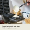 image:imagebella Waffle Iron  4 Square Belgian Waffle Maker Nonstick Extra Large Plates for Easy Cleanup  Compact Design Stainless Steel Black 1400W4 Slice