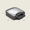 image:imagebella Waffle Iron  4 Square Belgian Waffle Maker Nonstick Extra Large Plates for Easy Cleanup  Compact Design Stainless Steel Black 1400W4 Slice