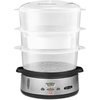 image:imageBELLA 95 QT Triple Tier Digital Food Steamer Healthy Fast Simultaneous Cooking Stackable Baskets for Vegetables or Meats RiceGrains Tray Auto Shutoff amp Boil Dry Protection Stainless Steel