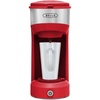 image:imageBELLA Dual Brew Single Serve Coffee Maker Brews both Kcup and Ground Coffee Large 14oz Capacity Easy One Touch Auto Shutoff BlackRed
