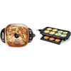 image:imageBELLA Electric Skillet Frying Pan Griddle and Warming Tray Bundle  Nonstick Copper Titanium Coating Adjustable Temperature Dishwasher Safe