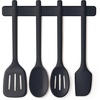 image:imagebella 5Piece Kitchen Tool Set with Magnetic Rack Silicone Turner Spoon Slotted Spoon Spatula Utensil Holder Magnetic Holder Nontoxic Foodgrade Heat safe to 425F Dishwasher Safe SlateSlate