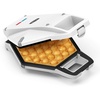 image:imagebella Bubble Waffle Maker for Hong Kong Style Breakfast Dessert 9 Waffles Keto Chaffles Iron with Nonstick PFOA Free Iron Plates for Easy Cleaning and Food Release Cone Rack Included WhiteWhite
