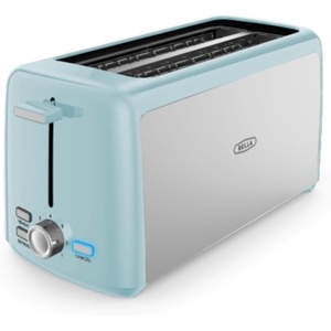 image:imageBELLA 4 Slice Toaster Long Slot amp Removable Crumb Tray  7 Shading Options with Auto Shut Off Cancel amp Reheat Button  Toast Bread amp Bagel SageStainless Steel  Aqua