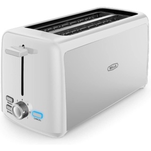image:imageBELLA 4 Slice Toaster Long Slot amp Removable Crumb Tray  7 Shading Options with Auto Shut Off Cancel amp Reheat Button  Toast Bread amp Bagel SageStainless Steel  White