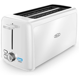 image:imageBELLA 4 Slice Toaster Long Slot amp Removable Crumb Tray  7 Shading Options with Auto Shut Off Cancel amp Reheat Button  Toast Bread amp Bagel SageWhite