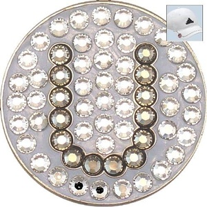 image:imageBELLA Crystal Golf Ball Marker amp Hat Clip  Initials Collection  U Graphite