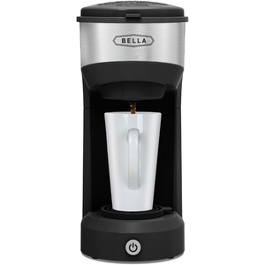image:imageBELLA Dual Brew Single Serve Coffee Maker Brews both Kcup and Ground Coffee Large 14oz Capacity Easy One Touch Auto Shutoff BlackBlack