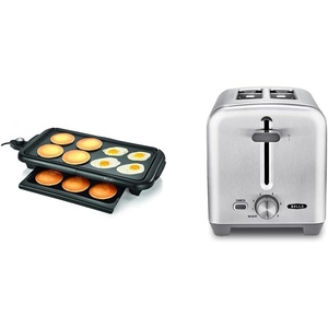 image:imageBELLA Electric Griddle CopperBlack and 2 Slice ToasterTray  Toaster
