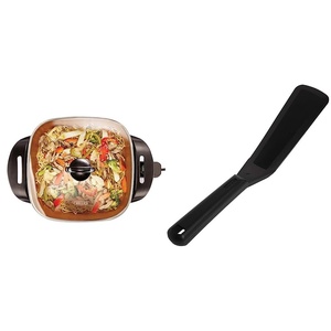 image:imageBELLA Electric Skillet and Frying Pan with Glass Lid Nonstick Coating Cool Touch Handles Removable Heating Probe Dishwasher Safe 12 x 12 inch Copper and Norpro 99 Favorite Spatula One Size Fits All Black
