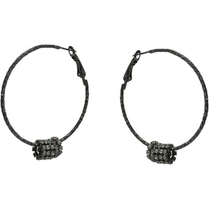 image:imageBella Mid Size Hoop Earrings Decked with 5 Small Rings of Sparkling Rhinestones NI8980030236