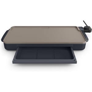 image:imagebella 10x20 Ceramic Griddle with Warming Tray 1500W NonToxic Slate