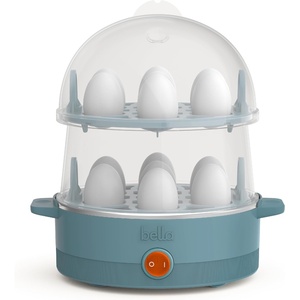image:imagebella Electric Egg Cooker 14 Eggs Capacity Tray Double Stack for Poached Scrambled Hard Medium amp Soft Boiled Eggs Omelets and Steamed Dumplings Auto Shutoff 360 Watt Oatmilk Pack of 6