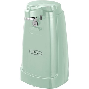 image:imageBELLA Electric Can Opener and Knife Sharpener Multifunctional Jar and Bottle Opener with Removable Cutting Lever and Cable Storage Stainless Steel Blade Sage Green