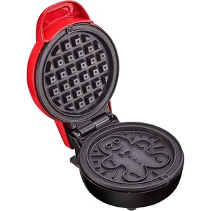 image:imageBELLA Mini Waffle Maker Gingerbread  4Inch Classic Mini Waffles  Red  Compact  Nonstick Stainless SteelPlastic