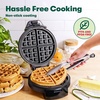 image:imageBELLA Classic Belgian Waffle Maker 7 Round Non Stick Waffle Iron Makes 1 Thick Waffles Variable browning control knob Staycool handle with locking latch BlackBlack